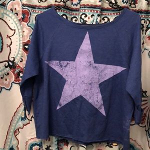 Star 3/4 crop sweatshirt (thin)